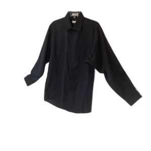 Pierre Cardin black button up Cotton Polyester long sleeved dress shirt
